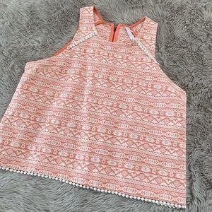 Xhilaration peach and white tank top